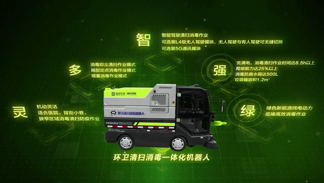 智能环卫机械人军团再添虎将！排除消毒一体化机械人利剑出鞘
